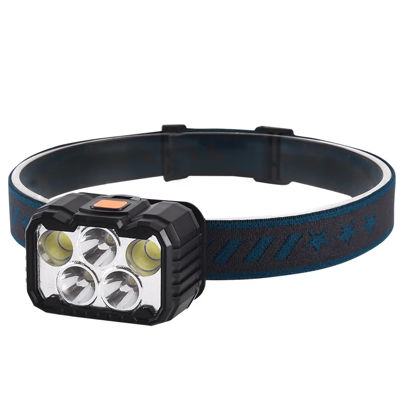 USB Rechargeable Headlamp Portable 5LED Headlight use 3*AAA Torch Portable Working Light Fishing Camping Head Light Red Light