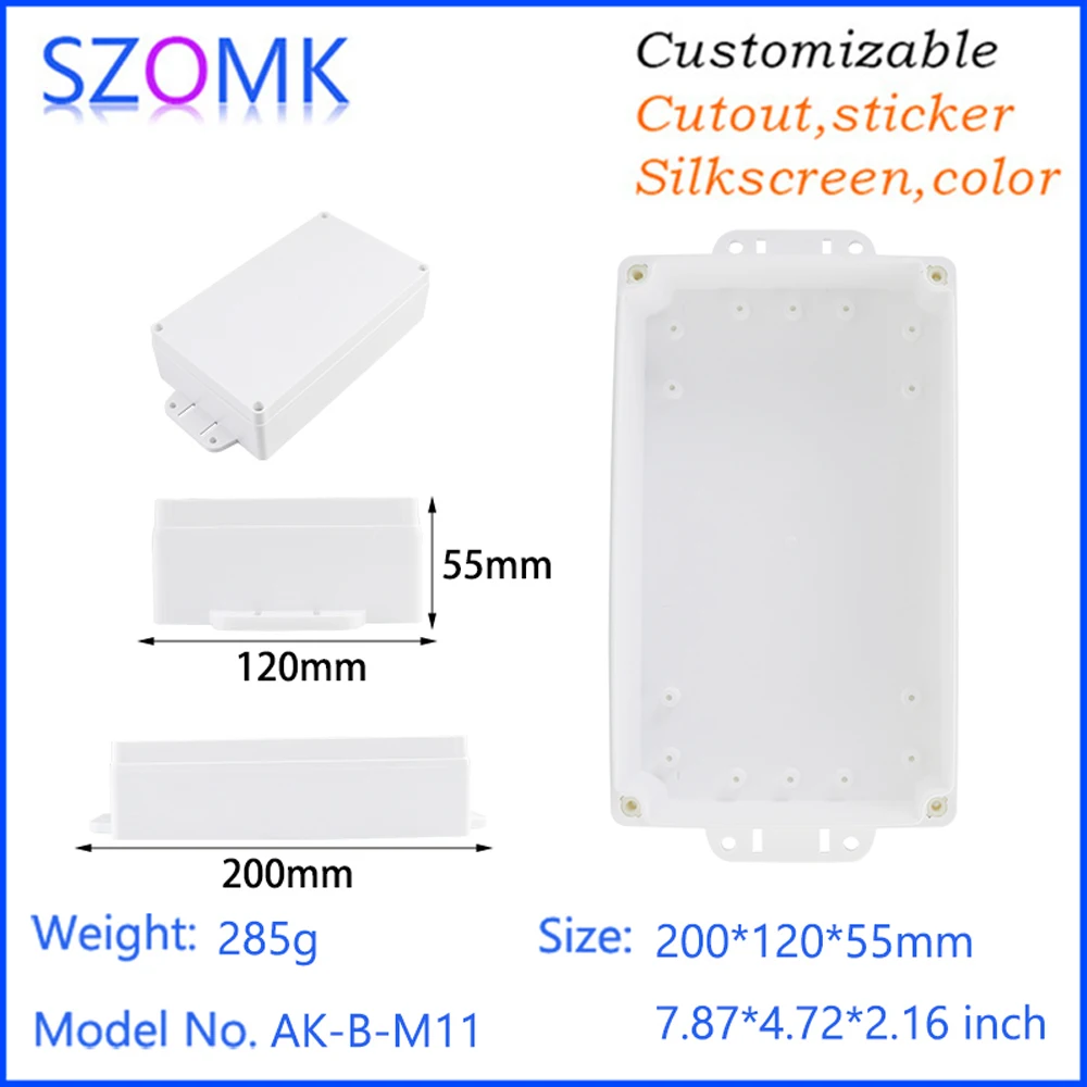 200*120*55mm Small Wall Mount Waterproof Case Outdoor Electronic Szmok Plastic Enclosure Manufacturing Of Enclosures