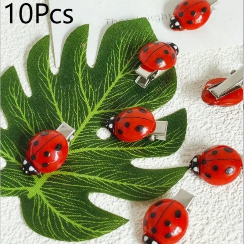 10Pcs  Ladybug hair clip, simulated ladybug hair clip used for hair decoration