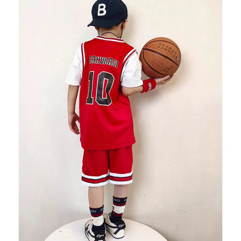 Anime Basquete Team Cosplay Traje para Meninos e Meninas, Slam Dunk, Sakuragi Hanamichi, Ternos Criança Jersey, Conjuntos de Desgaste Esportivo, Shohoku