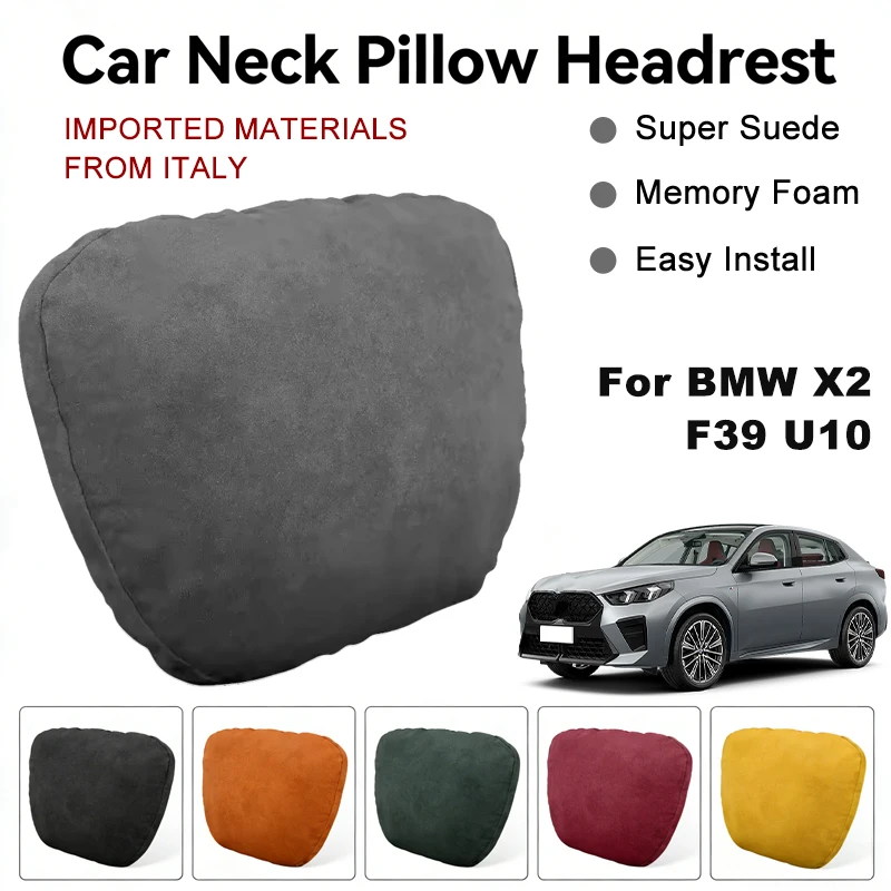 

Italy Suede Car Neck Rest Pillow For BMW X2 F39 U10 Seat Head Neck Support Cushion Auto Interior Accessories