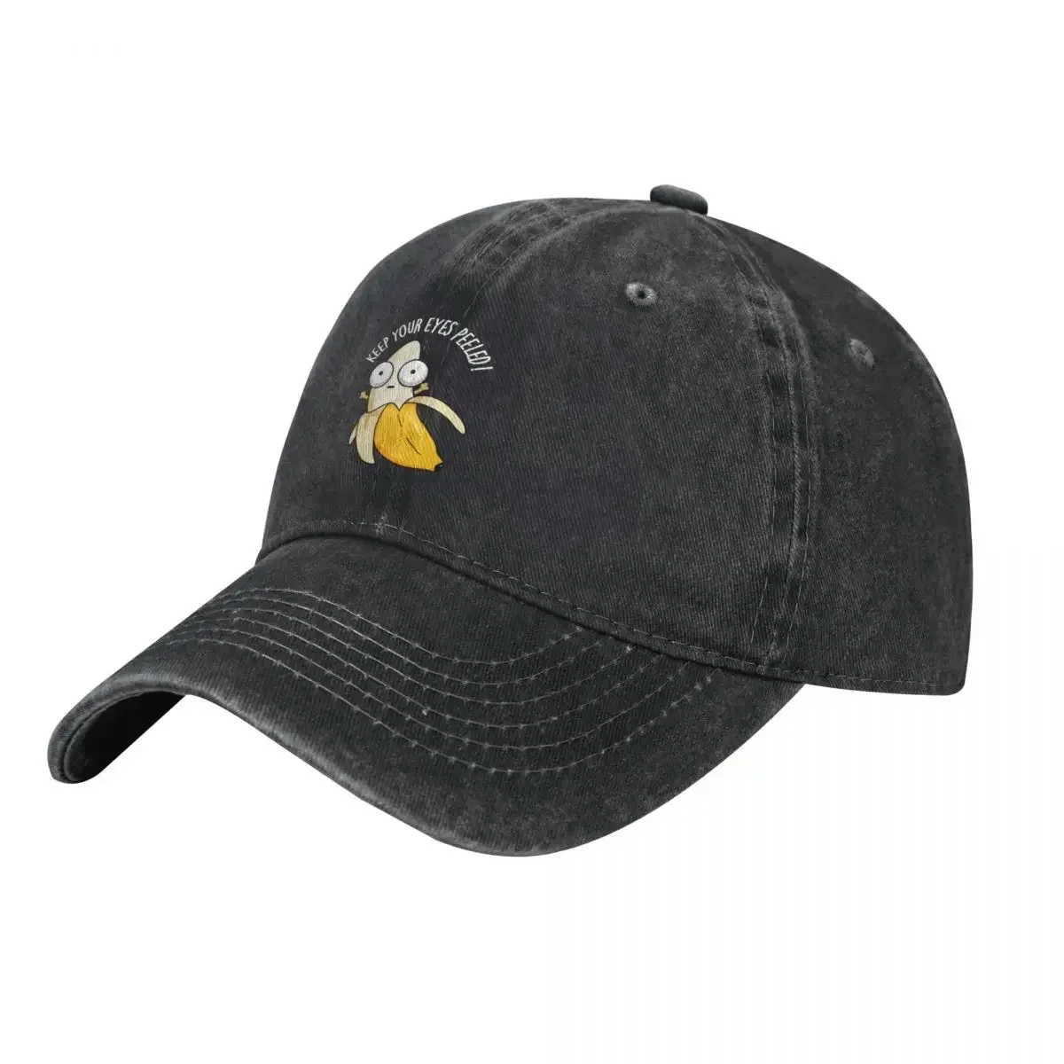 Keep Your Eyes Peeled Funny Banana Puns (Dark BG) Baseball Cap Military Cap Man Fishing cap Men's Baseball Women's