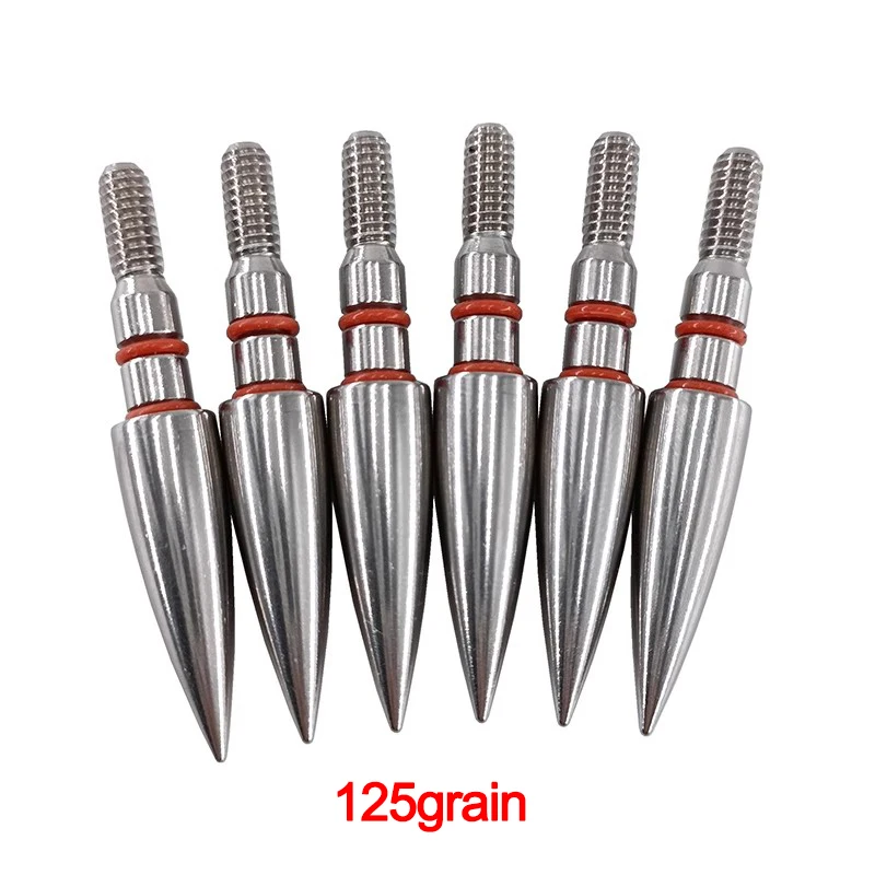 3/6/12pcs Shooting Target Arrowhead Archery Training Steel Arrow Point Tips 100-300grain Thread Arrow Heads Hunting Accessories