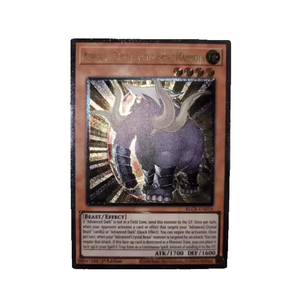 Yu-Gi-Oh UR  Advanced Crystal Beast Amber Mammoth  BLCR-EN014 / Children's Gift Collectible Card Toys (Not Original)