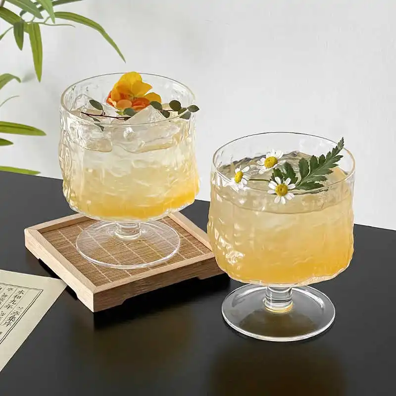 

HeY LiLac 300 мл Стеклянный бокал с узором из кори в лесном стиле Десертный бокал Стеклянный бокал для мороженого