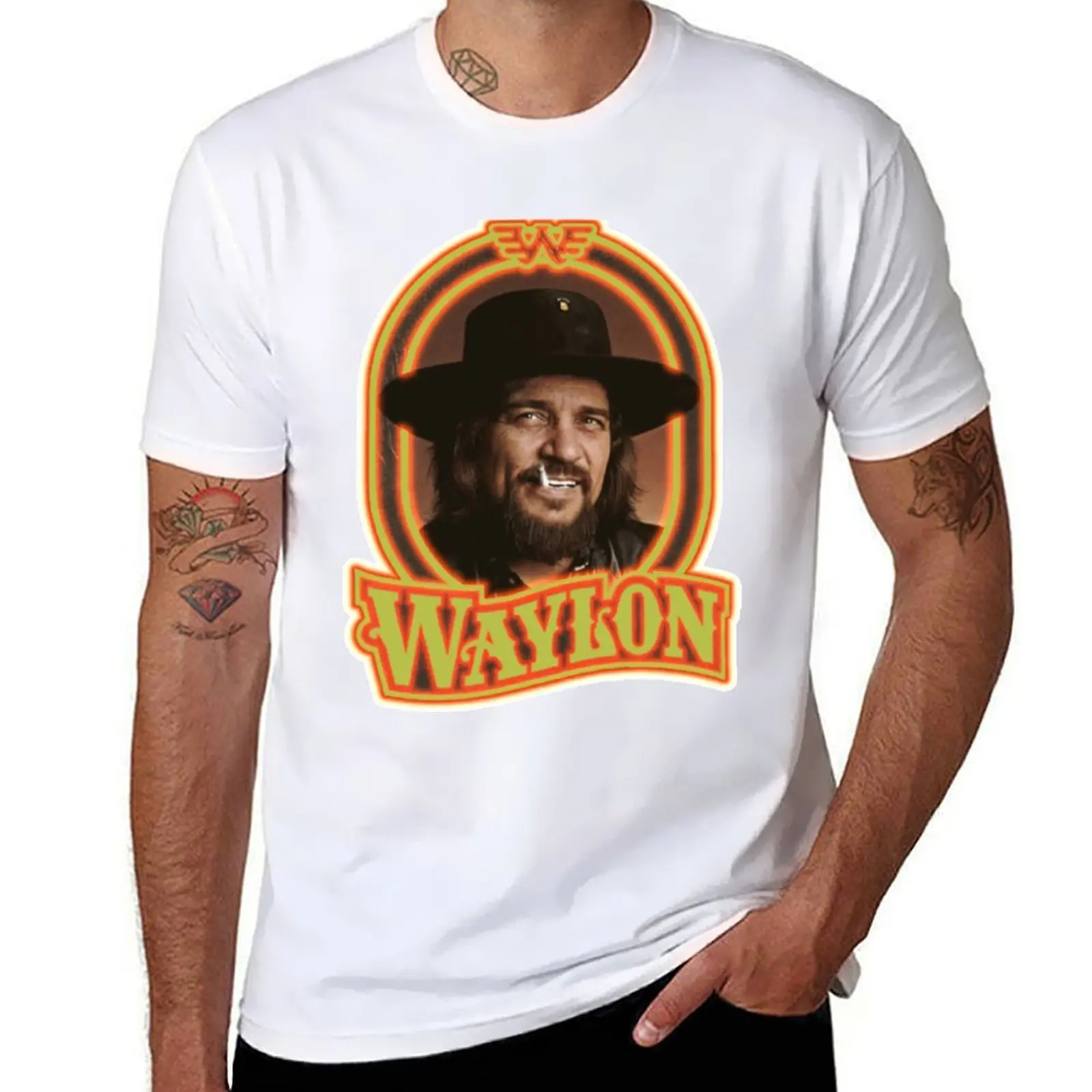

Футболка Waylon Jennings для курения, мужские футболки для мужчин, повседневная хлопковая футболка, комплект футболок