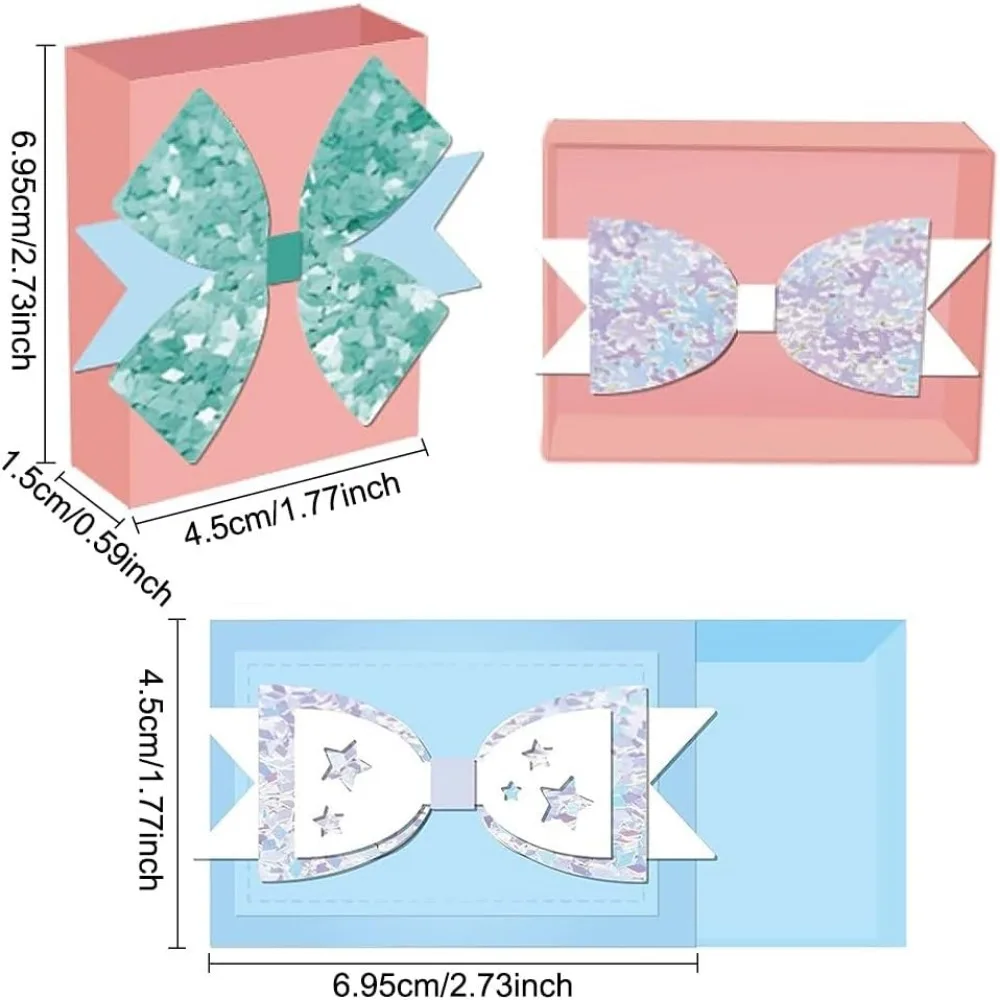 4 szt. 3D Matchbox wzór wykrojniki ze stali węglowej szablony, 4 style Bowknot wykrojniki do metalu szablony do scrapbookingu