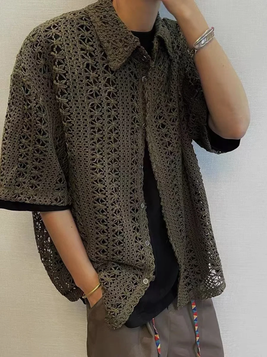 

Летнее дышащее мужское пальто Air een в американском стиле ретро Vaion ort Sve, свободное повседневное верхнее пальто в деревенском стиле, пять четвертей све Pure...