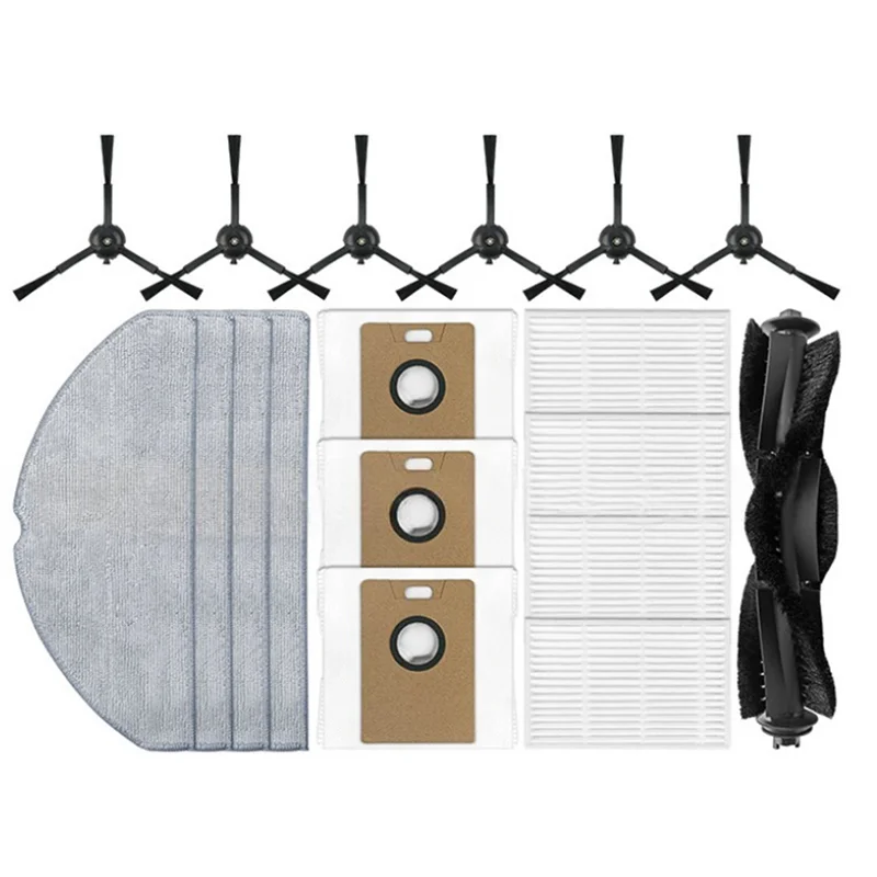 A03F-Voor Tapo RV30 Max/RV30 Max Plus/RV20 Max/RV20 Max Plus 18PCS Vacuüm Accessoires Belangrijkste Zijborstel Filters Mop Doek Stofzakken