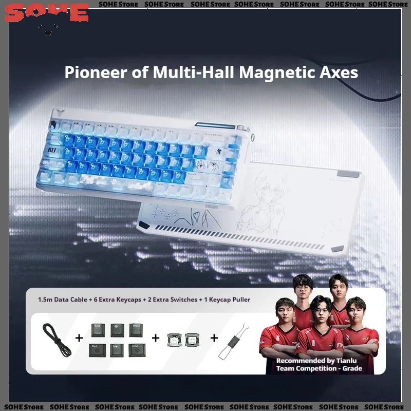 Teclado Gamer FS68, Teclado Magnético Multi Hall, Teclado Personalizado para E-Sports, Barra de Luz RT, Valorante Apex Csgo AyanamiRei