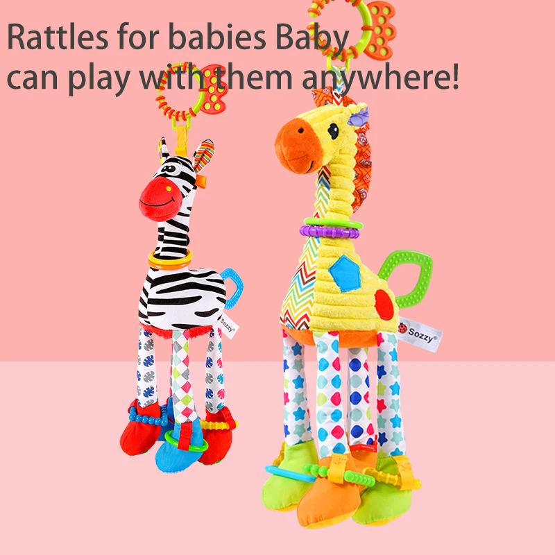 เด็ก Sensory แขวน Rattles ของเล่นติดตั้งของเล่นยีราฟรถเข็นเด็กระงับสัตว์ Rattle ของเล่น Early Education ของเล่นของขวัญ