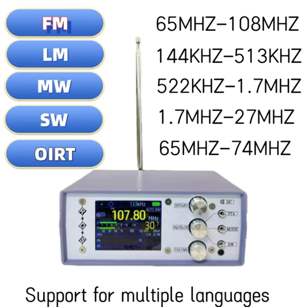 

New TEF6686 Radio High Sensitivity Full Band FM AM LW MW SW Shortwave RDS 2.8 Inch IPS LCD DEEPELEC