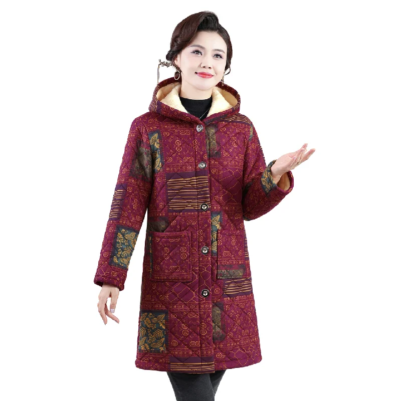 

Женская теплая хлопковая куртка на флисовой подкладке средней длины в стиле мамы, морозостойкая повседневная парка, женская верхняя одежда с капюшоном