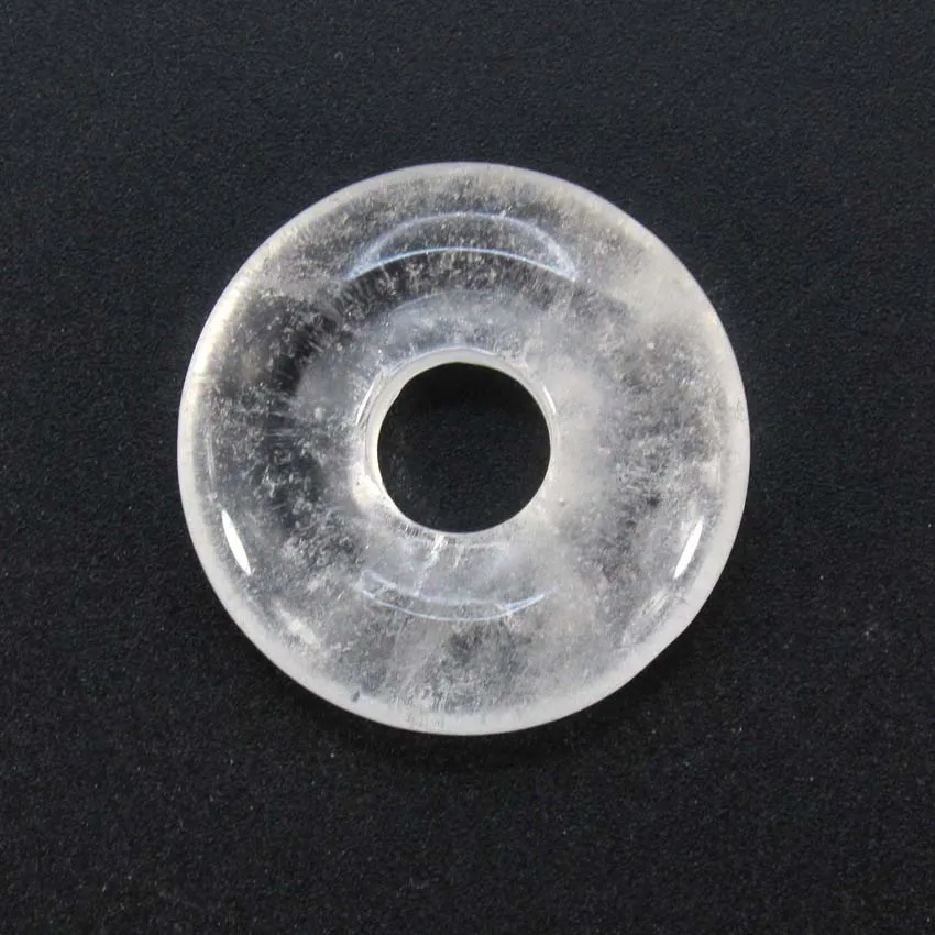 20mm Donut Round Crystal Stone Pendants For Women Jewelry DIY Natural Rose Quartz Labradorite Lucky Coin Pendant Necklace Making