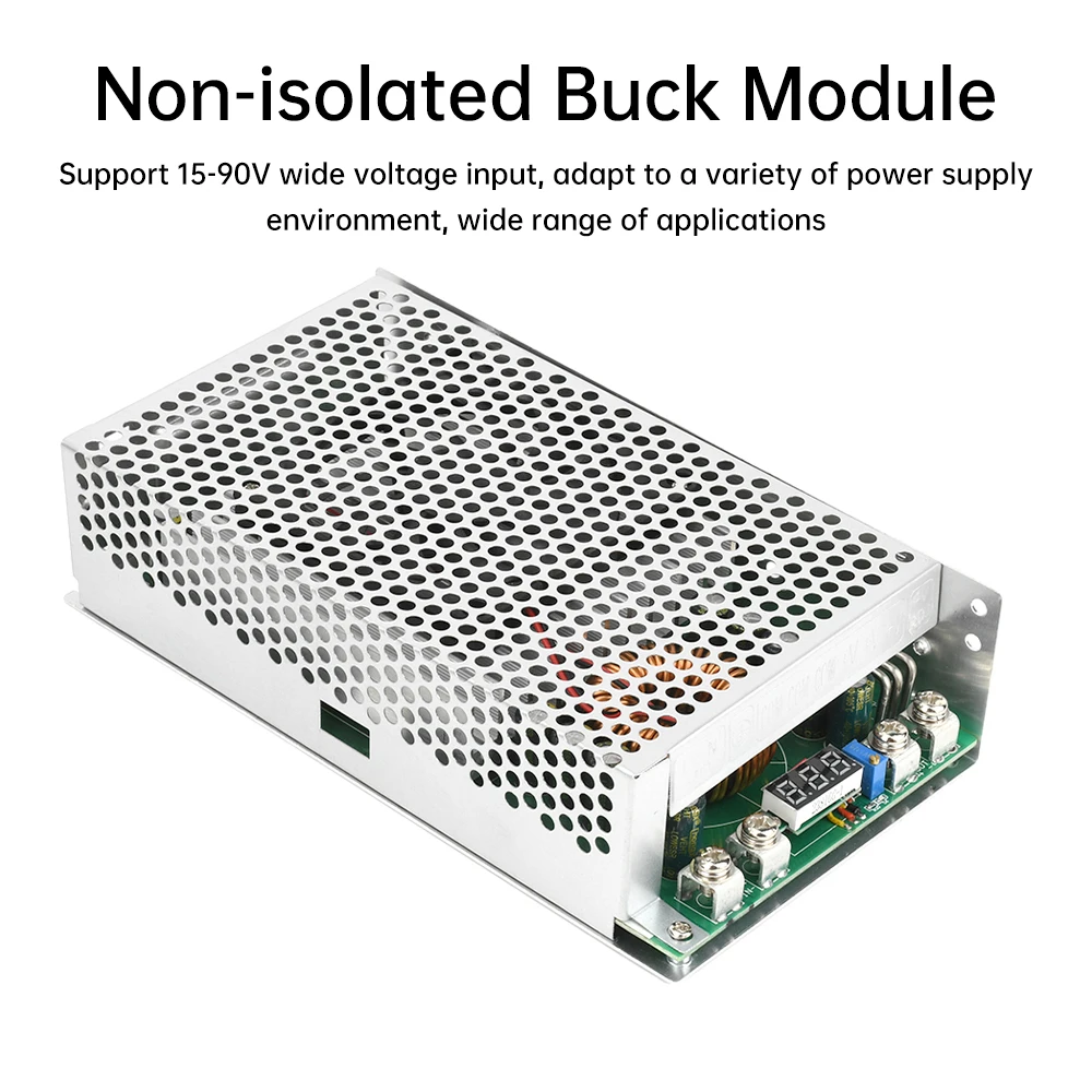 1500 W 50 A DC 15–90 V bis 2,5–72 V, einstellbares Buck-Modul, geregeltes Netzteilmodul mit digitalem rotem Display-Lüfter