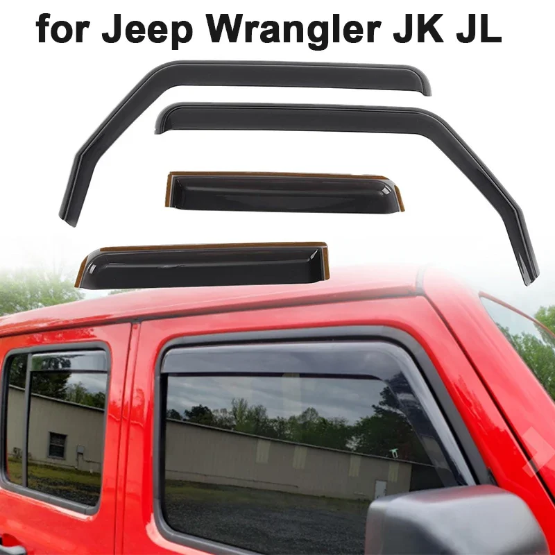 

Car Side Window Wind Deflectors Vent Visors Sun Wind Rain Shield for Jeep Wrangler JL 2018-2022/JK 2007-2018