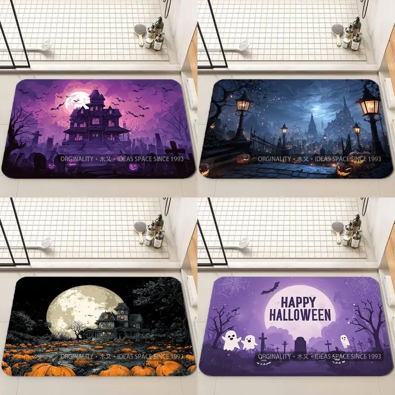 

Коврик с рисунком дома с привидениями, украшение для гостиной, домашний диван, нескользящий ковер, кабинет, спальня, татами, детский мягкий напольный коврик