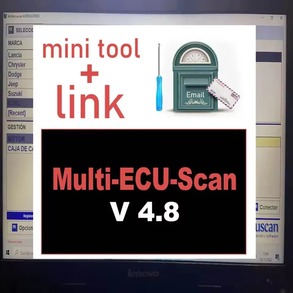 

El más nuevo software MultiEcuScan 4,8 de reparación de automóviles para conector Fiat Multi-Ecu-Scan 4,8 registro funciona con