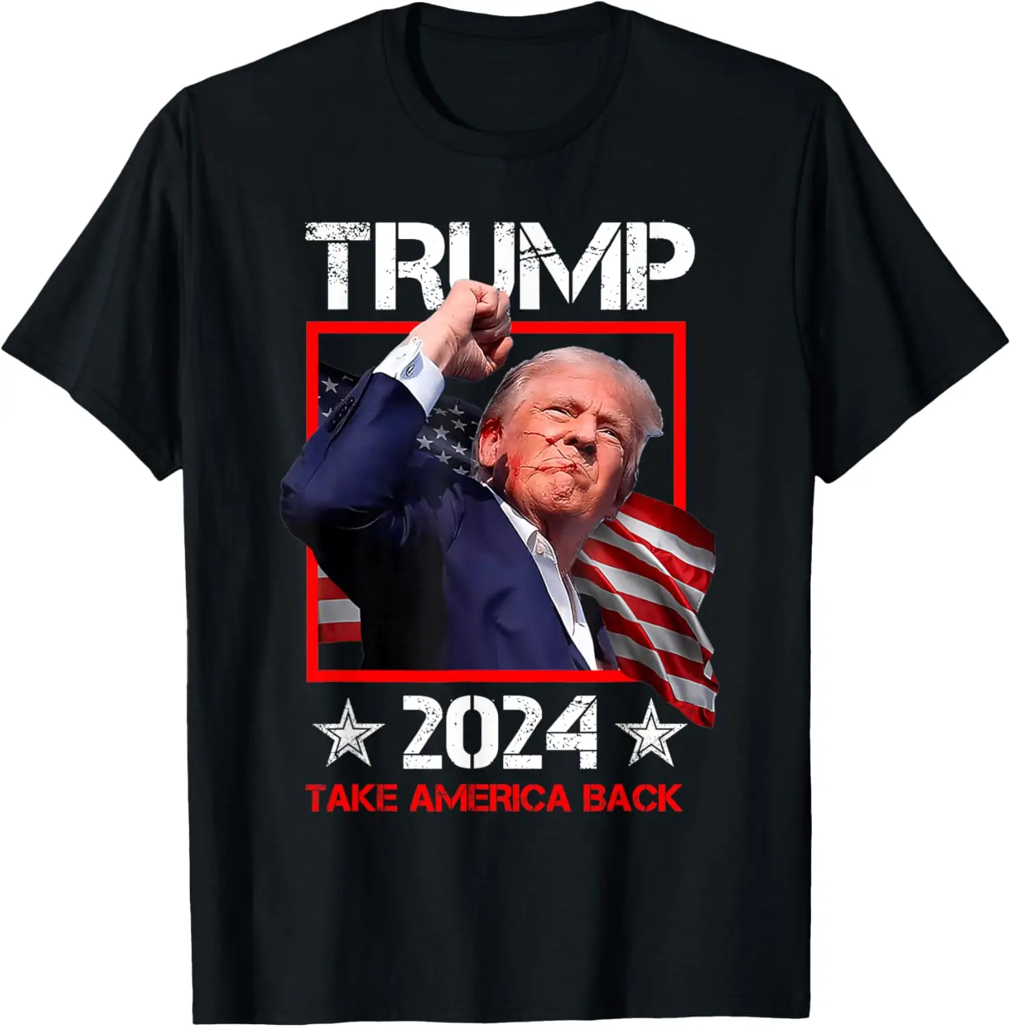 

Trump 2024 Take America Back 47th President American Flag T-Shirt