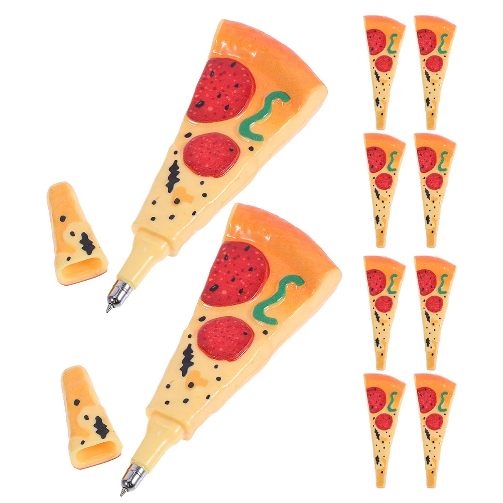

10Pcs Realistic Pizza Pen Cute Novelty Ballpoint Smooth Flow Writing Essential Lightweight Stationery for Daily Office Study