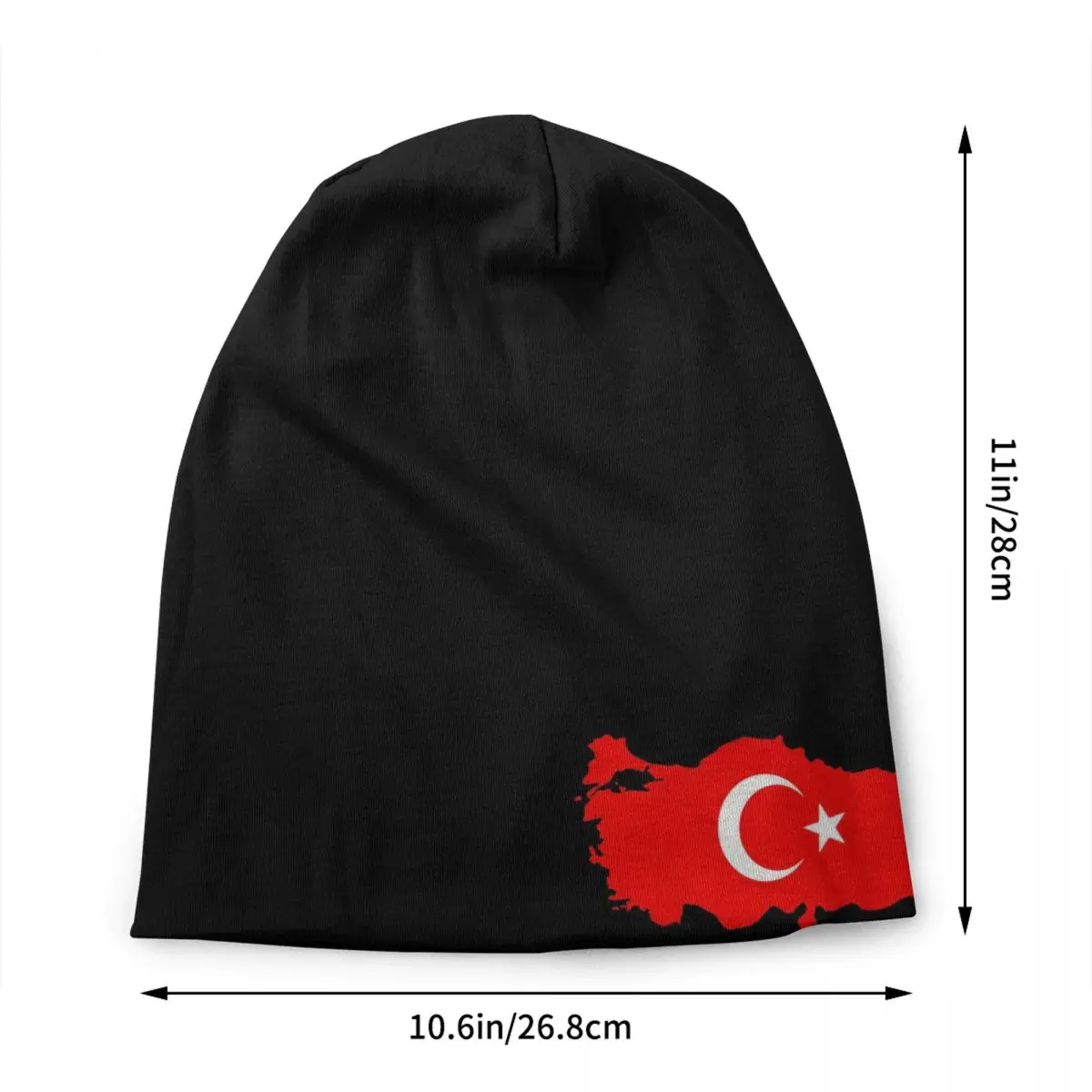 Custom Turkey Flag Map Skullies Beanies Caps Unisex Knitting Hat Hip Hop Adult Turkish Moon and Star Bonnet Hats Outdoor Ski Cap