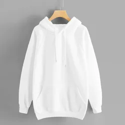 Hoodies For Teen Girls Casual Solid Color Hooded Pocket Long Sleeve Pullover Hoodies Women 2024 Korean Spring Clothes Tops