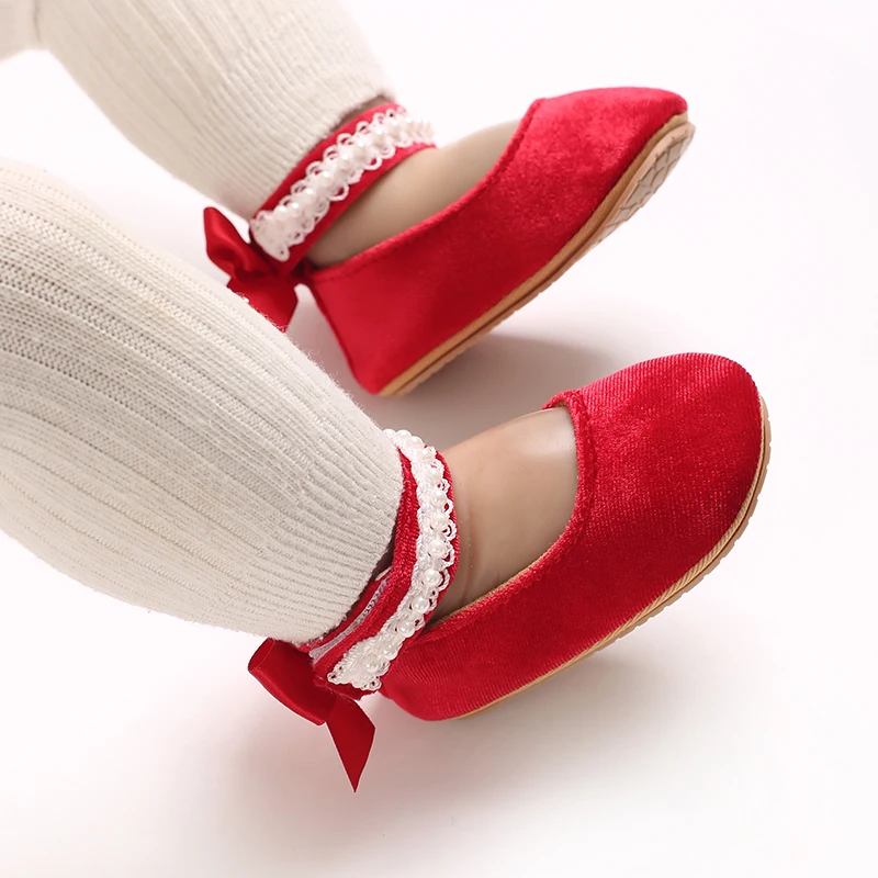 Mary Jane Flats für Kleinkinder, Mädchen, mit Schleife, rutschfeste, weiche Sohle, Prinzessinnen-Laufschuhe für Kleinkinder, Sneaker, Hochzeitskleid, Tanzschuhe – Detail 34