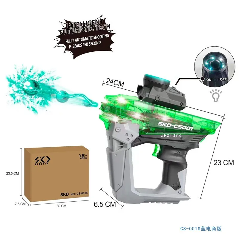 Skd Palline di Gel Pistola Blaster Luce notturna Perline d'acqua Gel morbido Proiettile Pistola Splatter Tiro Giocattoli Pistola All'aperto Bambini Pistola finta Giocattolo