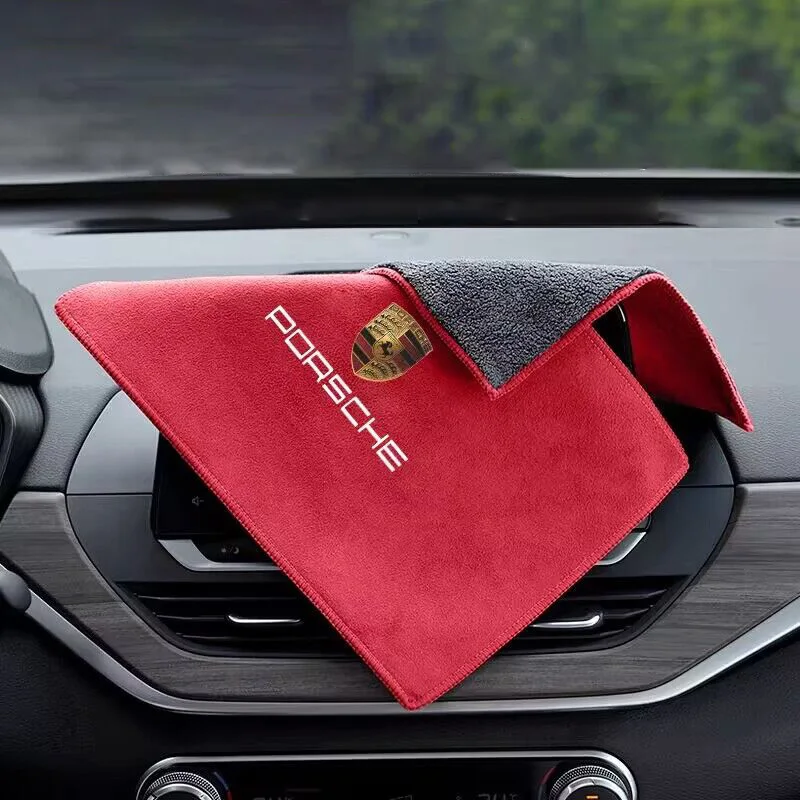 Microfiber Towel Car Wash Cleaning Rag Cloth For Porsche Panamera Spyder Carrera Macan Boxster Cayman Cayenne 911 970 981 991