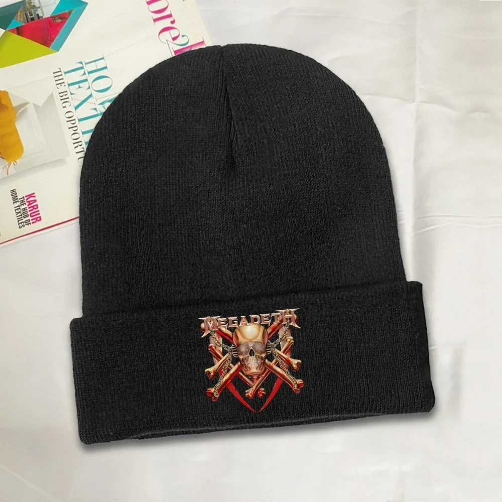 2025 New 1pc Killing Is My Business Knitted Hat For Women Men Beanies Winter Hat Thrash Metal Megadeths Crochet Melon Cap