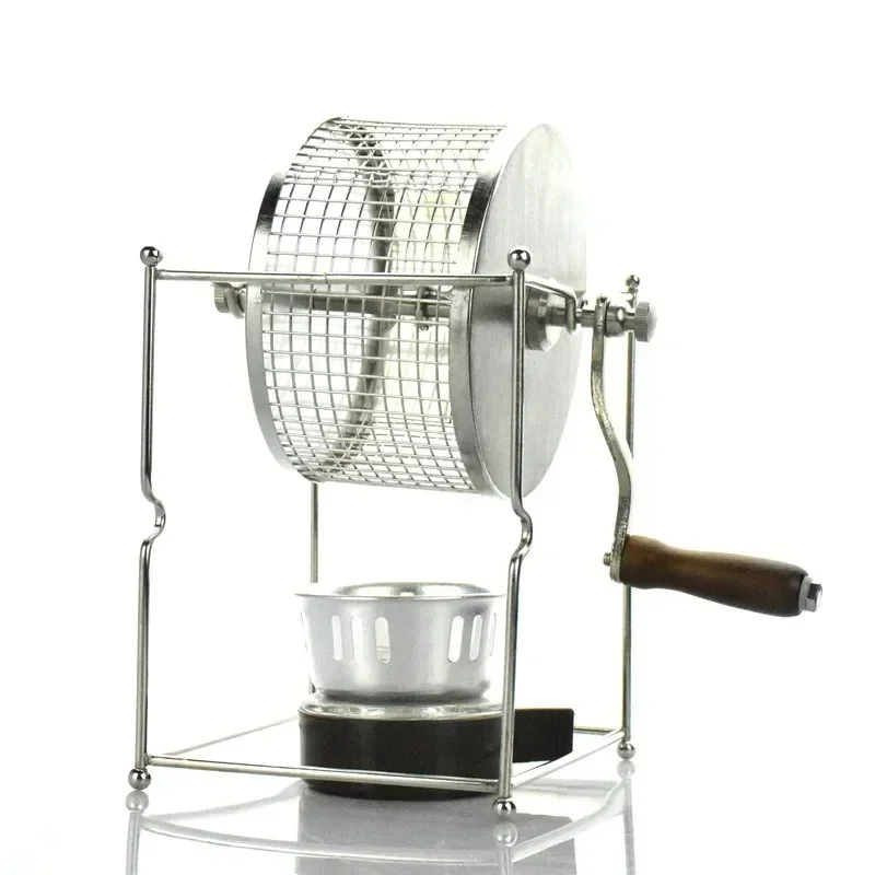 Hand Crank Bean Roaster Coffee Bean Roaster DIY Home Small Stainless Steel Roller Bean Roaster Without Heat Source