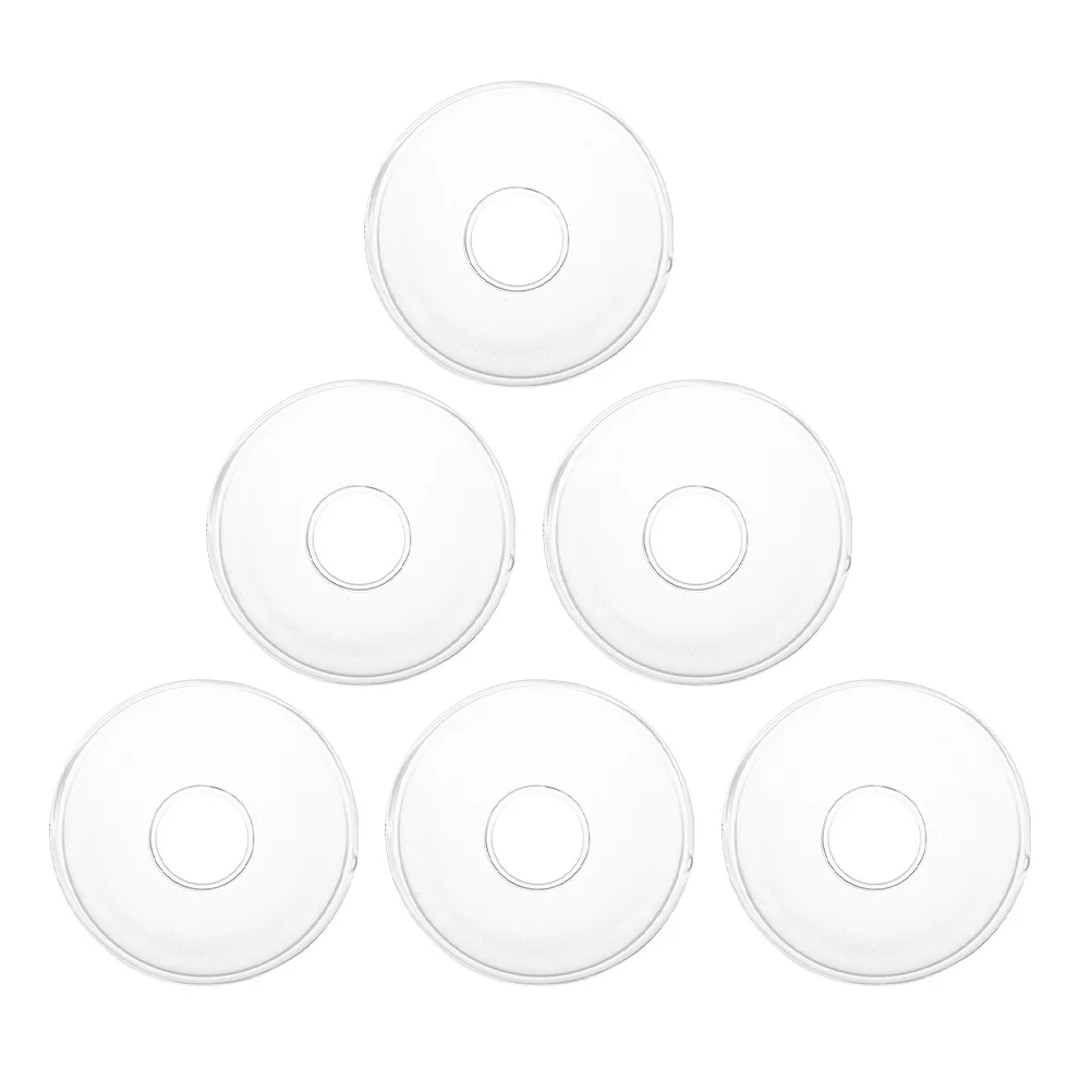 

6Pcs Glass Drip Catchers Wax Protector Round Transparent Reusable Holders for Wedding Party Decor