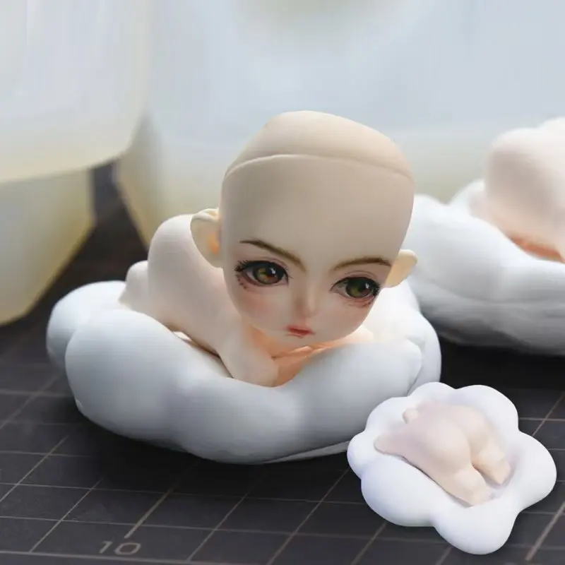 

Cute Mini Cloudy Design Doll Body Silicone Mold Full Set Pottery Clay Doll Fasting DIY molds