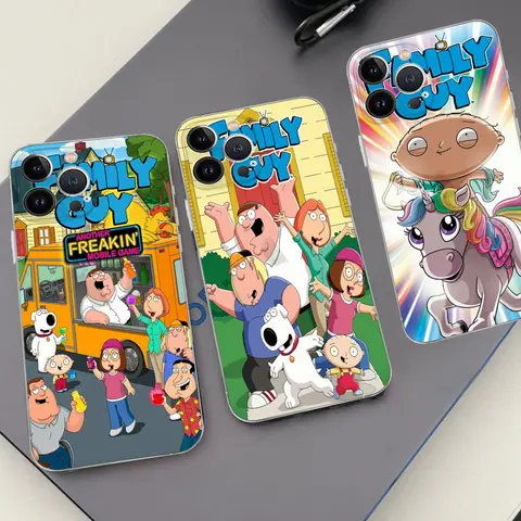 Cartoon G-Guy Cool F-Family Phone Case For Iphone 16 15 11 13 14 Pro Max 7 8 Plus X Xr Xs Max Se2020 12mini Transparent Cover