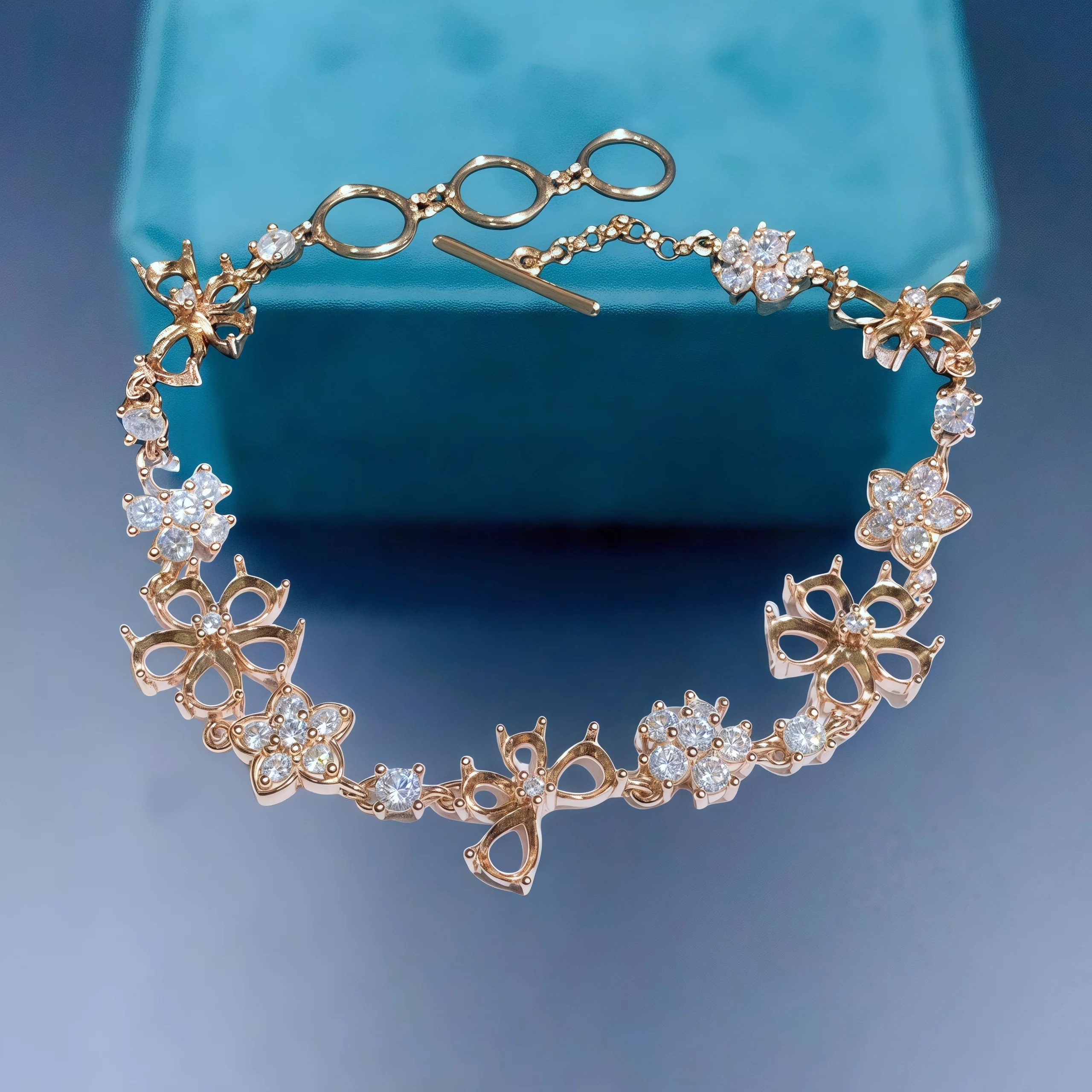 

L S925 Sterling Silver DIY Empty Bracelet Holder Settings 3*4/4*6mm Water Drop Stone Fine Charm Jewelry Flower Design for Woman