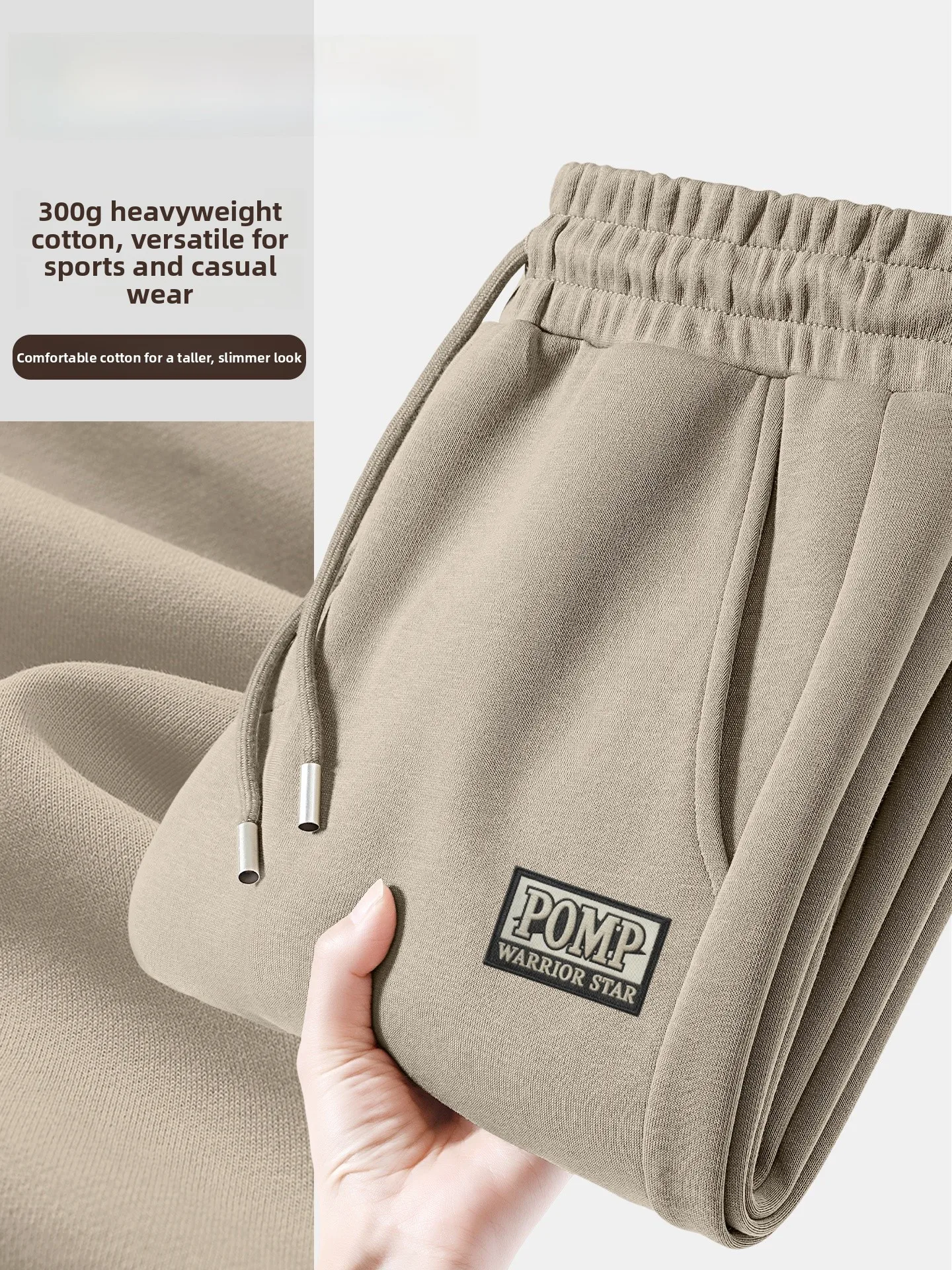 

Loose Knitted Straight Leg Men's Casual Pants Fitn Running Trousers Elastic Waist Sweatpants Comfortable Polyester Fiber