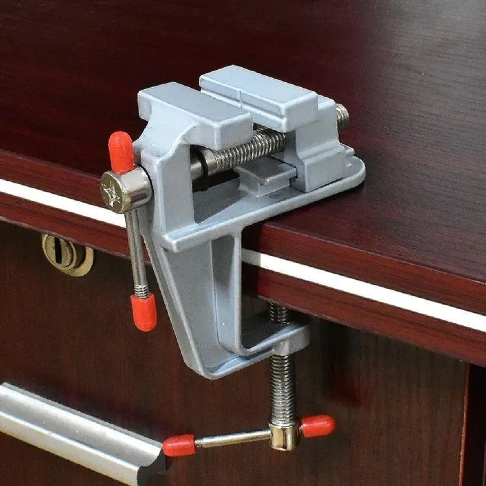 Mini Torno de Bancada Multifuncional de Alumínio 3.5 polegadas, Miniatura, Pequeno, para Joalheiros e Hobbies, com Fixação em Mesa, Ferramenta Tipo Alicate Plano