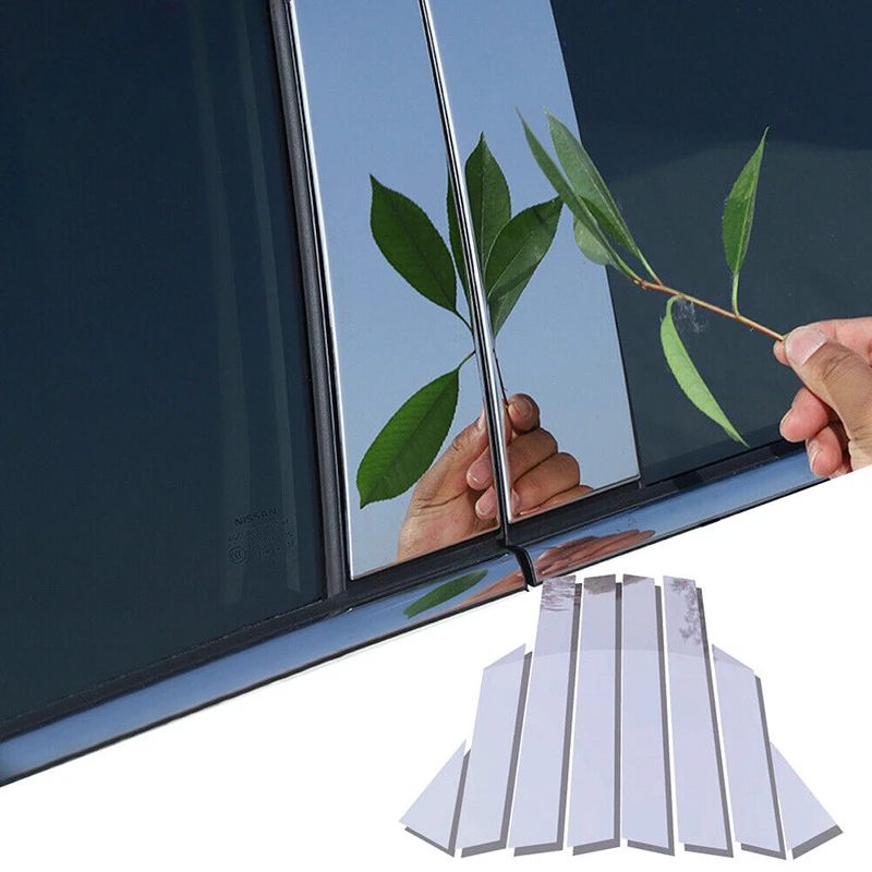 8Pcs/Set Acrylic Car Chrome Pillar Posts Window Door Trim Cover For Nissan Altima 2013-2018