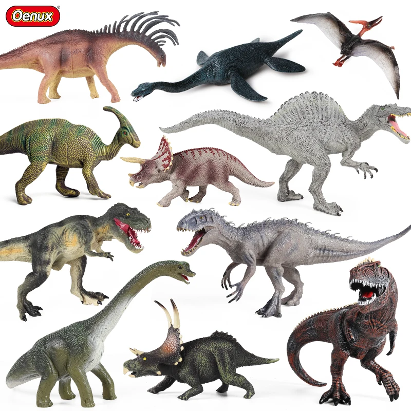 Oenux-figuras de acción de Indominus Rex, Spinosaurus, plesiosauro, Brinquedo, dinosaurios, animales del mundo, modelo de colección, juguete para niños