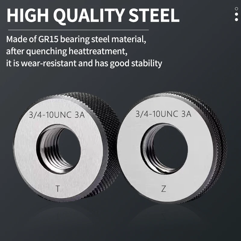 UFS 1SET(1*GO+1*NOGO)3A1''9/16 1''5/8 1''11/16 1''3/4 1''13/16 1''7/8 1''15/16 2'-UN/UNC/UNEF America FineTooth Thread RingGauge
