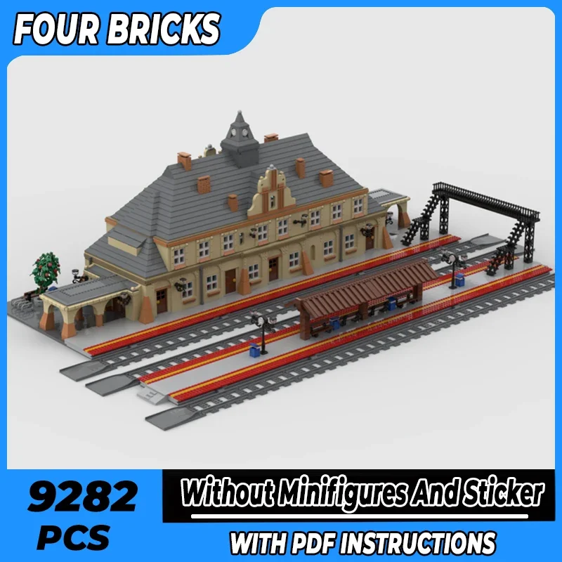 

City Street View Model Moc Building Bricks Neoclassical Train Station Technology Blocks Gifts Christmas Toys DIY Sets Assembly