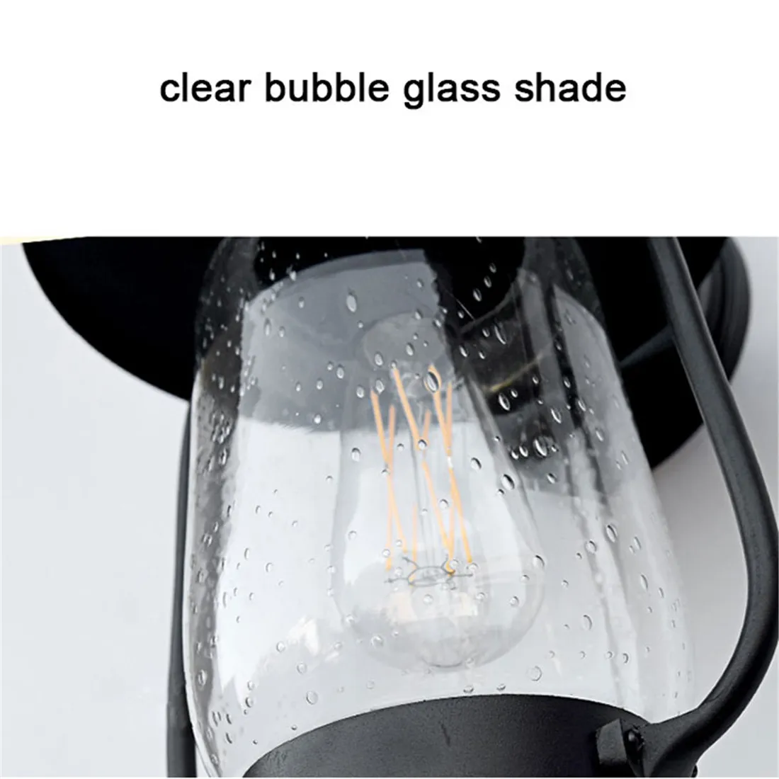 Outdoor Bubble Glass Shade Barn Lights Black Exterior Wall Lantern Outside Wall Mount Scocne Porch Lamp for House Front Door