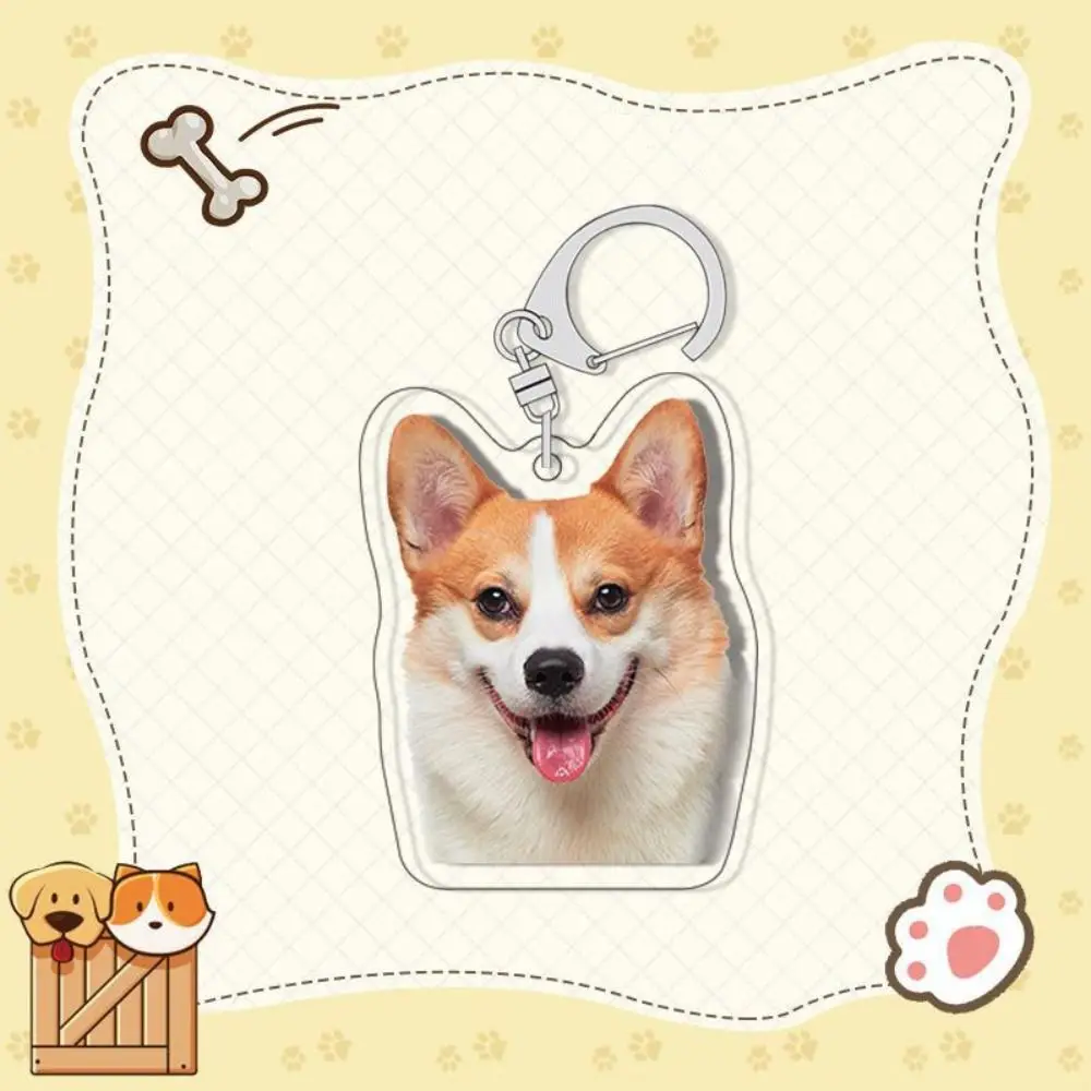 Border Collie Dog Keychain Labrador Puppy Pendant Acrylic Corgi Keyring Shiba Inu Keychain Samoyed Poodle Husky Keychain