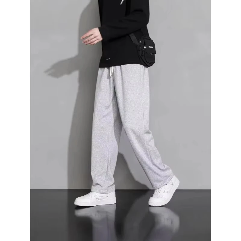 

Men's Casual Straight-leg Loose Sweatpants Korean Style Autumn and Winter Fashion Simple Drape Men's Sports Trousers