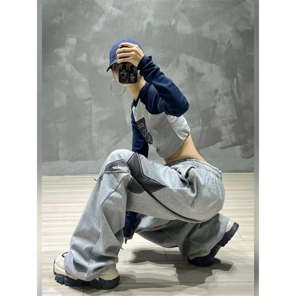Hip Hop Five-point Star Pants Women Fashion High Waist Trousers Loose Jogging Sweatpants Casual Y2k Wide Leg Streetwear Trousers