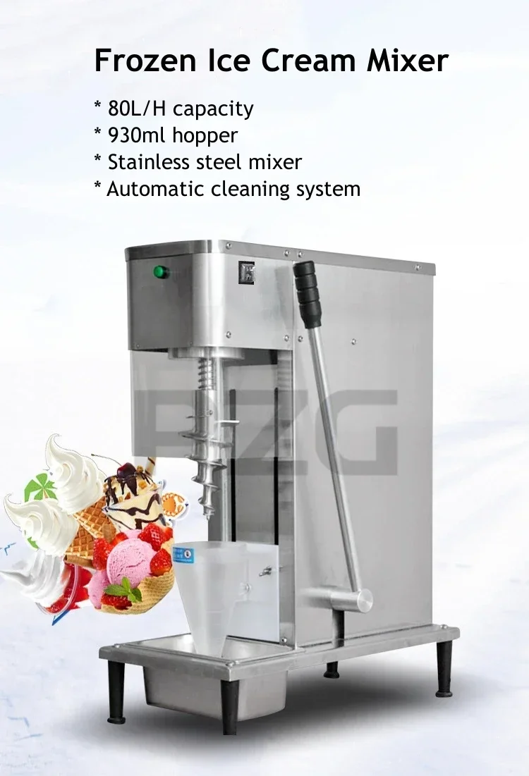 110V 220V Stainless Steel Swirl Drill Yogurt Real Fruits Ice Cream Blender Mixer Frozen Fruit Swirl Drill Ice Cream Machine