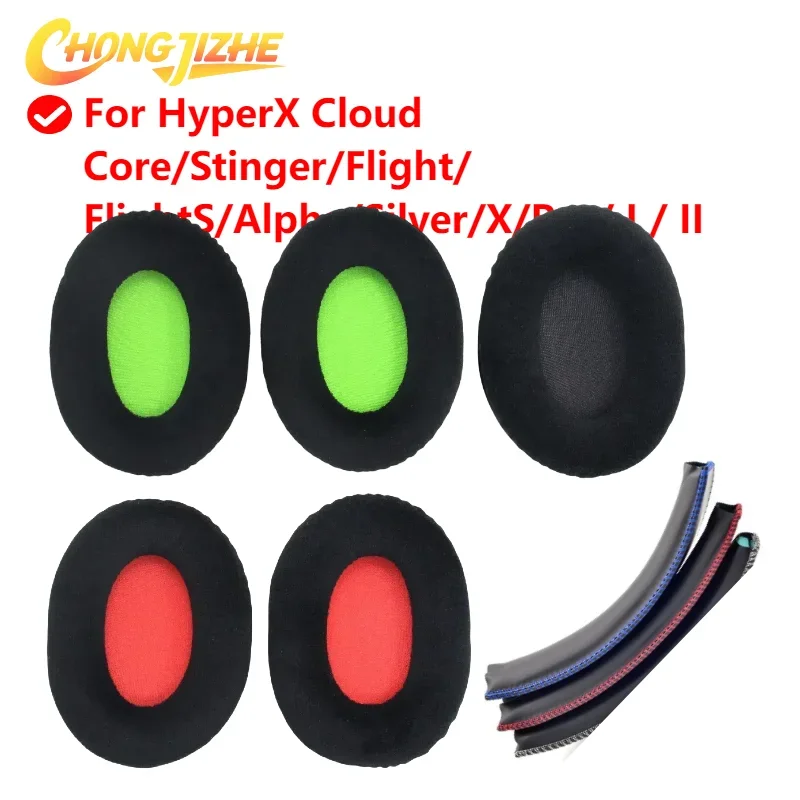 

Replacement Leather Earpads Headband For HyperX Cloud Core / Stinger / Flight / FlightS / Alpha / Silver / X / Headset