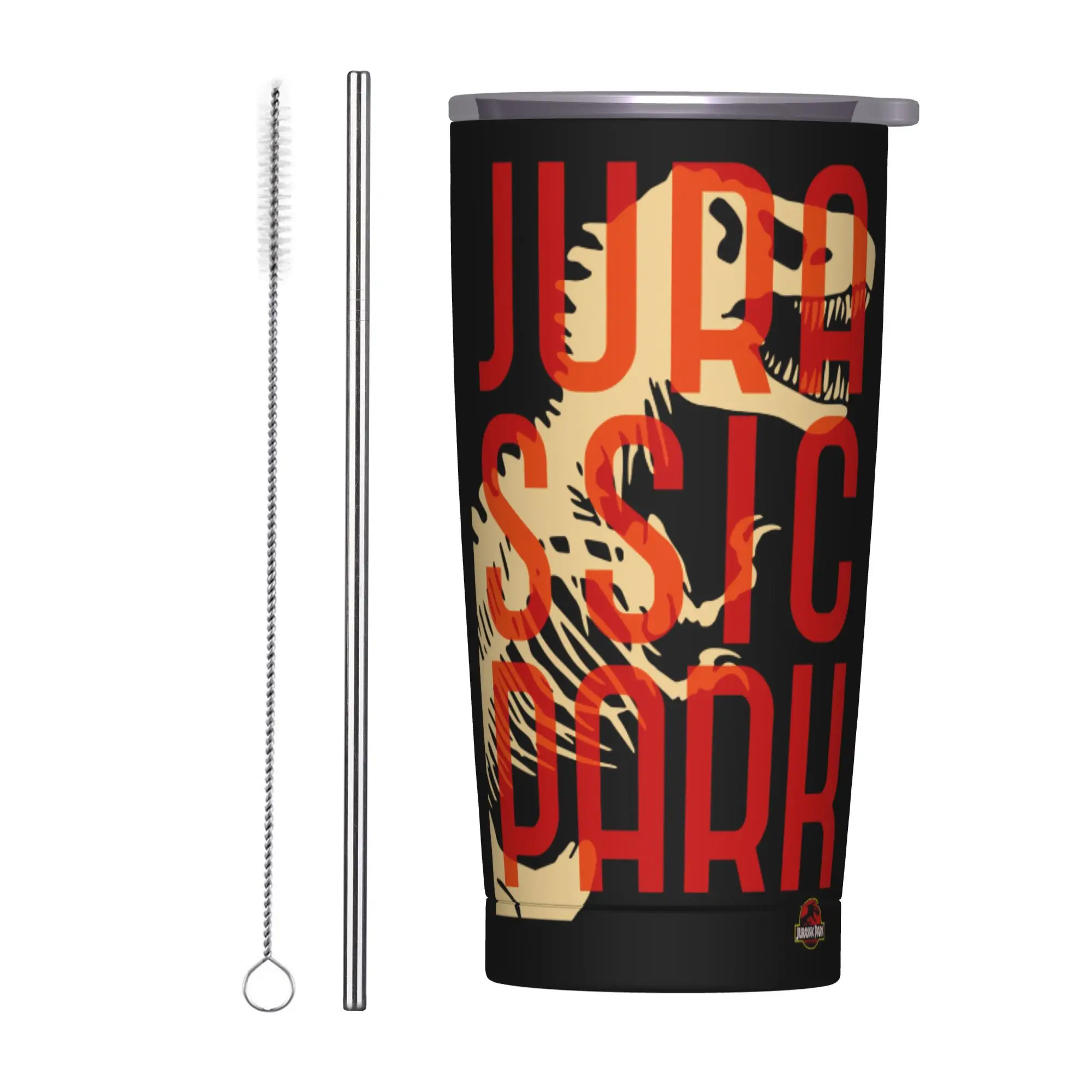 Vaso Térmico de Acero Inoxidable Jurassic Park Jurassic Fossils, Taza Antiderrames para Bebidas Calientes, Botella de Agua de Viaje