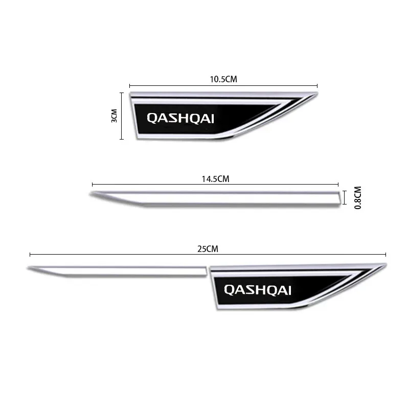 2PCS Car Side Fender Knife Stickers Emblem Badge Decals Trim Styling For QASHQAI J10 J11 J12 Accessories