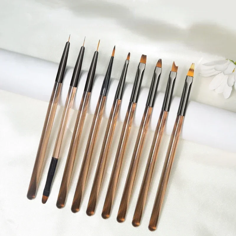 1 Pc Nail Art Brush Acrylic UV Gel Extension Painting Brush Pen Nail French Stripes Lines DIY Manicure Accessories Tool